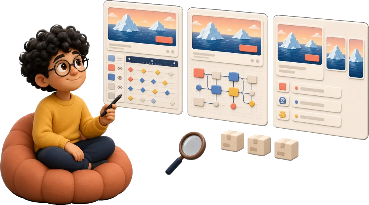 Marketer reviewing animated display ads build with three different tools