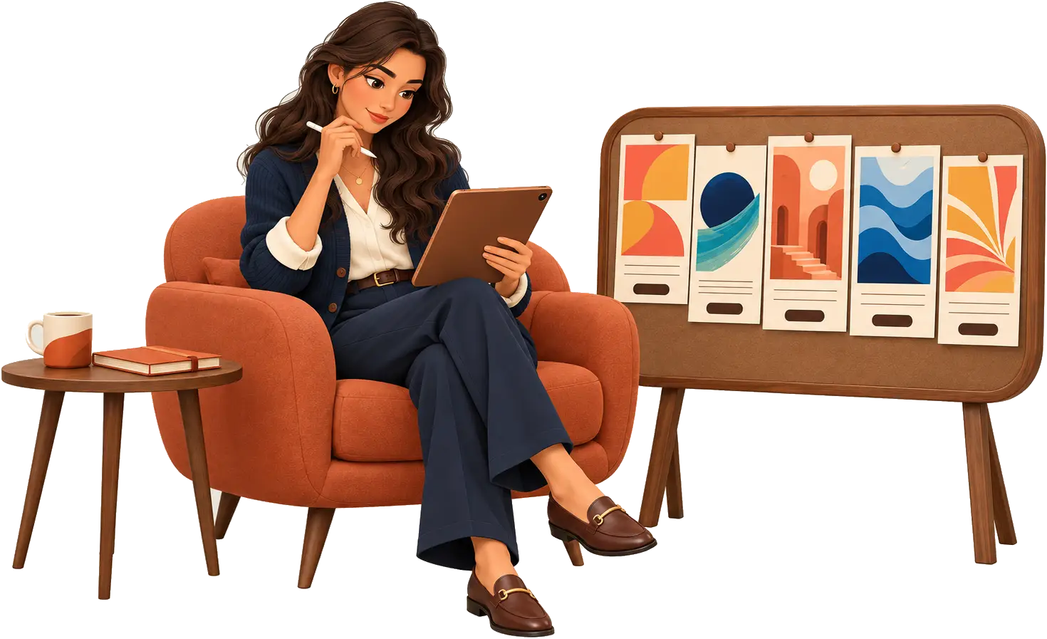 Marketer reviewing creative animated display ads examples