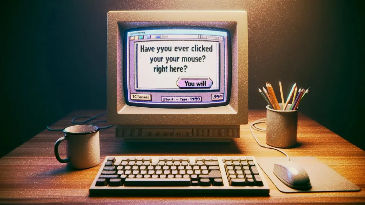 Recreation of the first internet banner ad on a retro CRT monitor