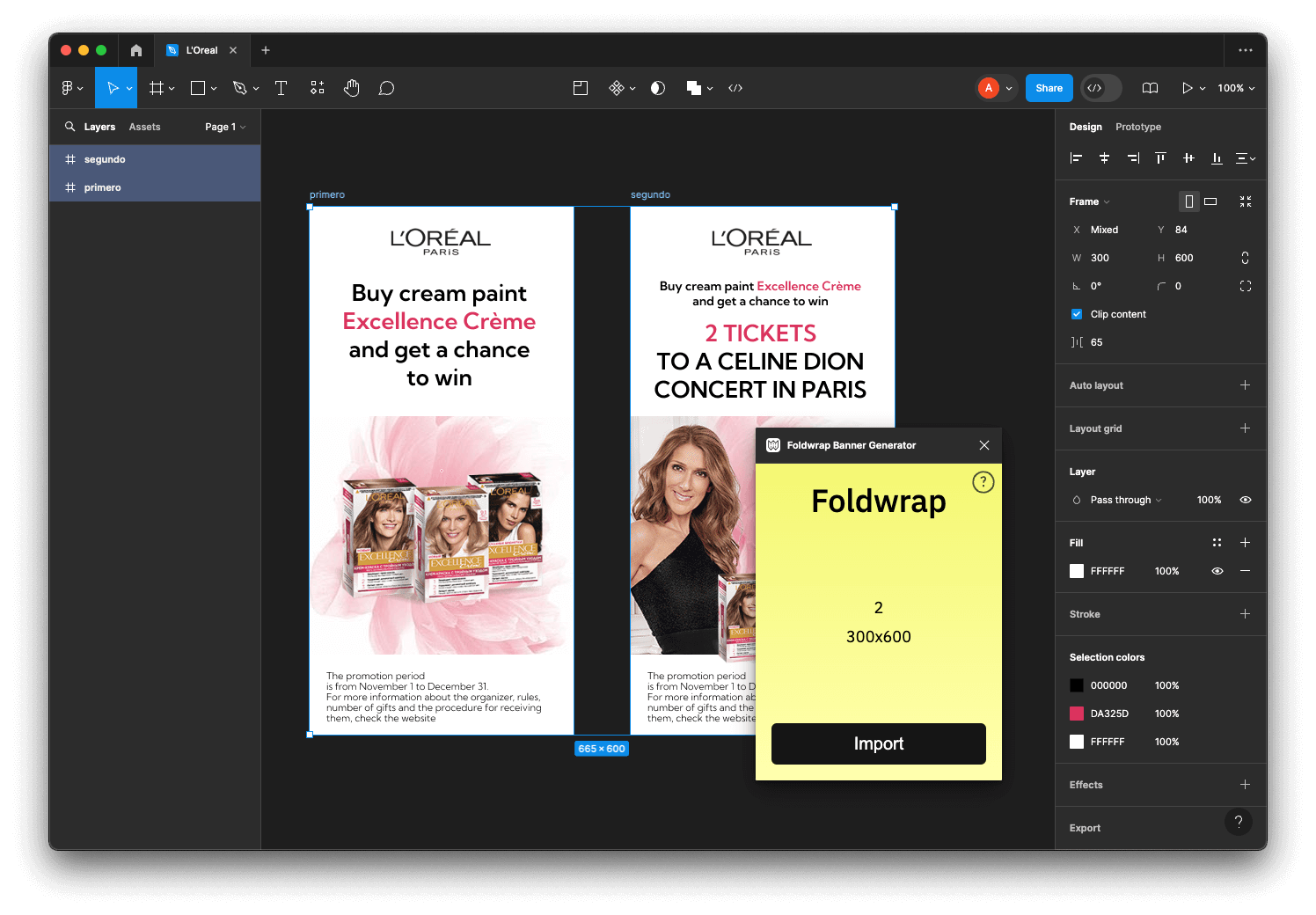 Foldwrap Figma plugin window