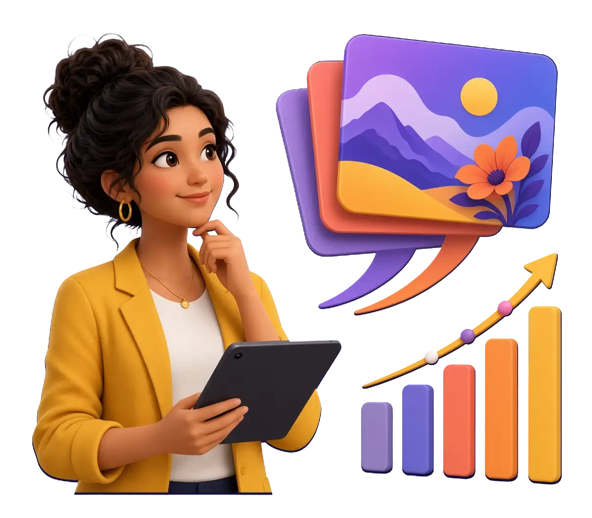 Marketer reviewing animated display ad performance