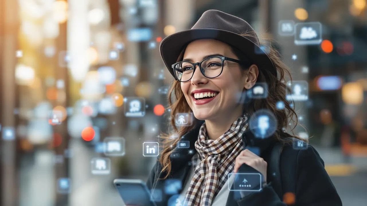 Girl roaming through social media platforms