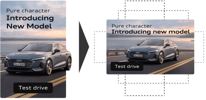 Automatic banner resizing with AI